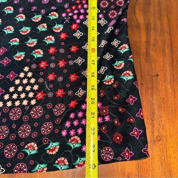 JM COLLECTIONS Printed Jacquard 3/4-Sleeve Top small - Picture 7 of 11